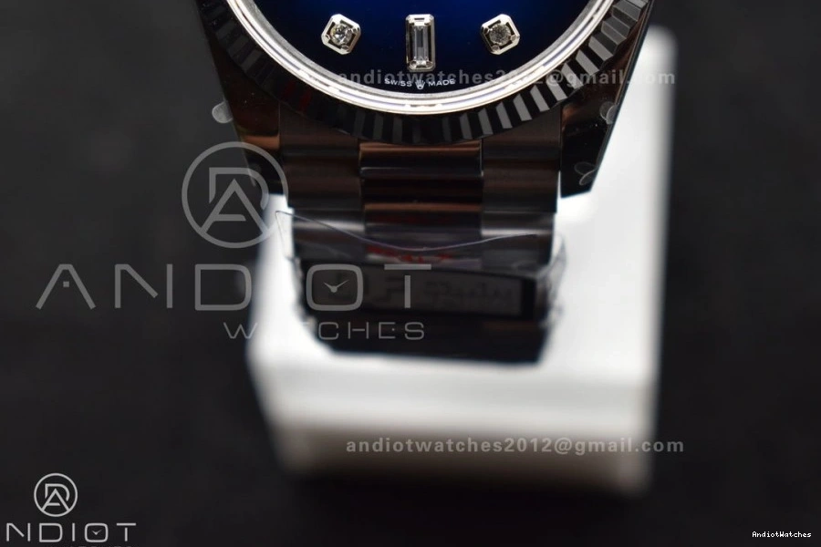 Blue DayDate SS Best Steel (Gain 36 904L Weight) 677 on vr3255 Diamond V5 Bracelet QF President FlexibleFit Dial Edition 0716